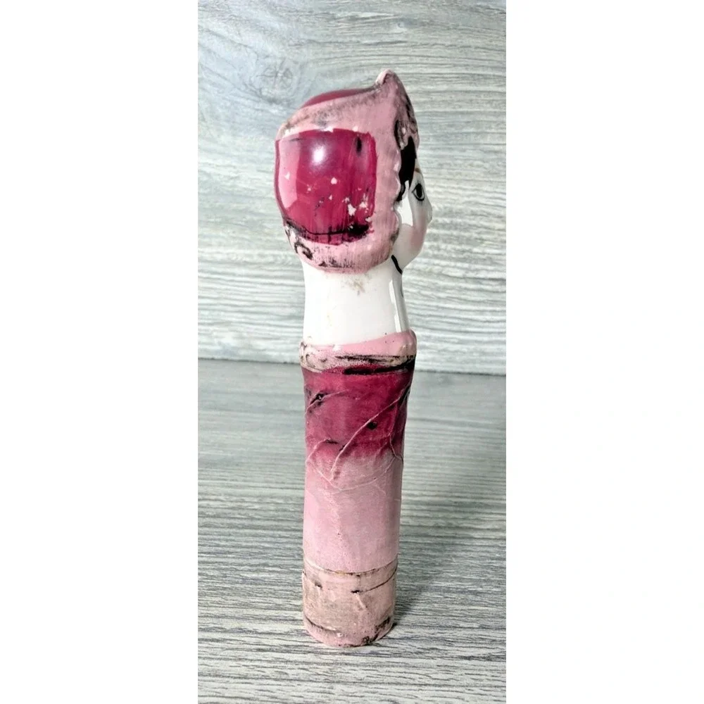 Vtg 60's Gemma Taccogna Style Paper Mache Porcelain Doll Lipstick Holder Mexico